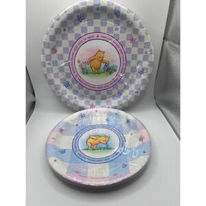 Vintage Hallmark Classic Winnie The Pooh Garden Shower Party Plates SEALED